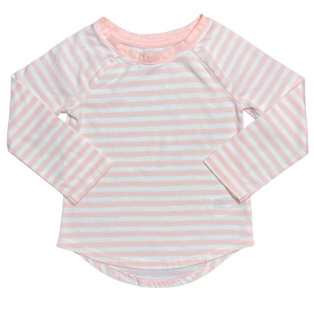 Cat & Jack 2T pink and white striped long sleeve shirt